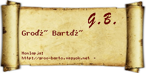 Groó Bartó névjegykártya